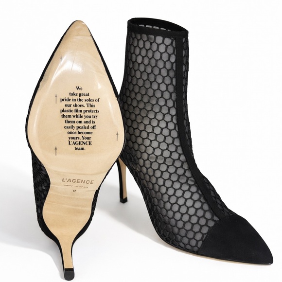 L’AGENCE Black Mesh Ankle Booties NWOT- Size 9 (runs small) - Picture 3 of 3